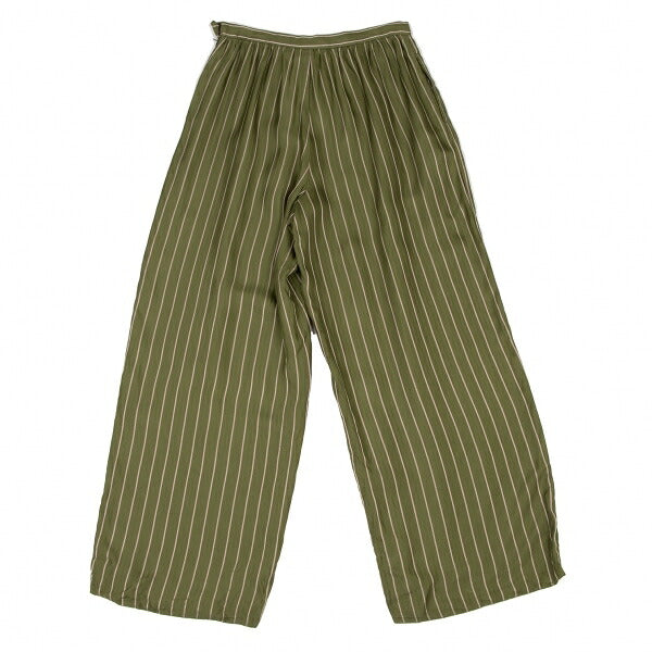 COMME des GARCONS Cupro Stripe Wide Pants Green Size M