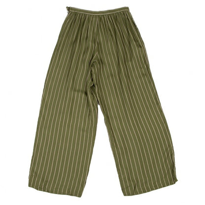 COMME des GARCONS Cupro Stripe Wide Pants Green Size M
