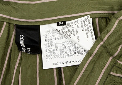 COMME des GARCONS Cupro Stripe Wide Pants Green Size M