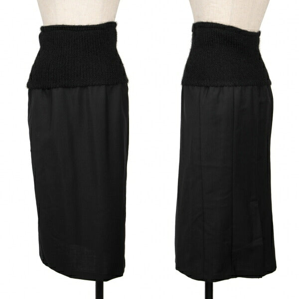 Yohji Yamamoto FEMME Wool Nylon Knit Skirt Black Size XS