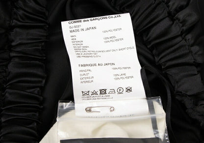 COMME des GARCONS 22AW Raw Edge Gathered Skirt Black Size XS