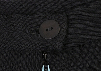 KENZO Wool Flower Embroidered Mini Skirt Black Multi Size 38