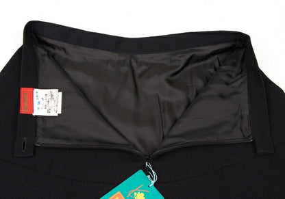 KENZO Wool Flower Embroidered Mini Skirt Black Multi Size 38