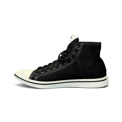 PRADA Sneakers Pointy High-Top Black Canvas Size 26.0cm