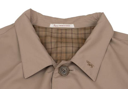 Papas Poly Collar Long Coat Brown Size L