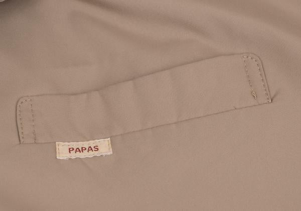 Papas Poly Collar Long Coat Brown Size L