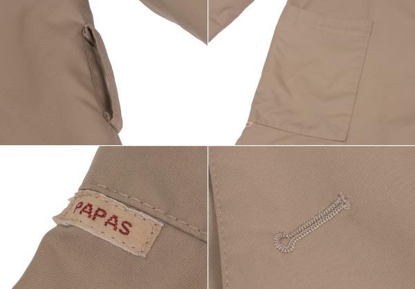 Papas Poly Collar Long Coat Brown Size L