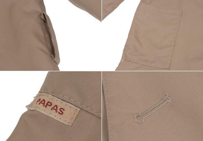 Papas Poly Collar Long Coat Brown Size L