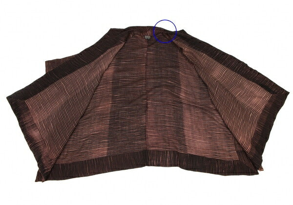 NEERU KUAR Wool Striped Side Slit Cardigan Brown Size M
