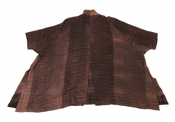 NEERU KUAR Wool Striped Side Slit Cardigan Brown Size M