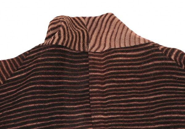 NEERU KUAR Wool Striped Side Slit Cardigan Brown Size M