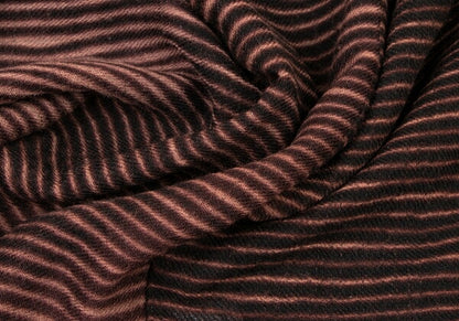 NEERU KUAR Wool Striped Side Slit Cardigan Brown Size M