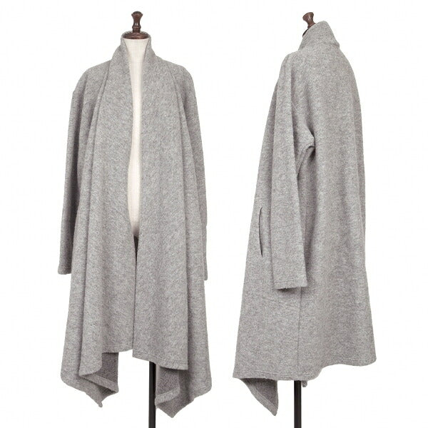 Ground Y Wool Poly Front Drape Knit Cardigan Gray Size 3