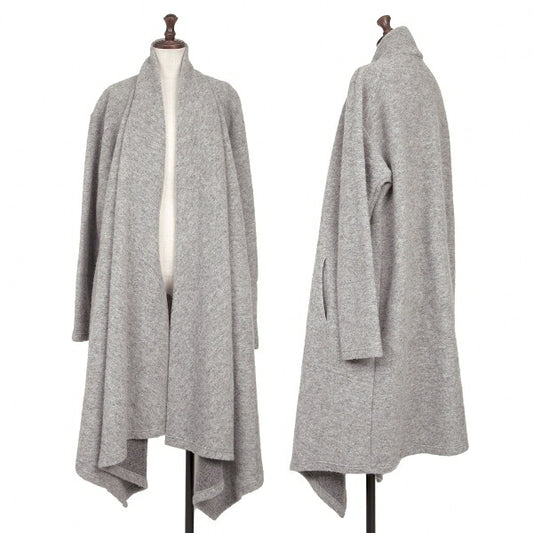 Ground Y Wool Poly Front Drape Knit Cardigan Gray Size 3