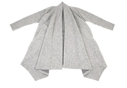 Ground Y Wool Poly Front Drape Knit Cardigan Gray Size 3
