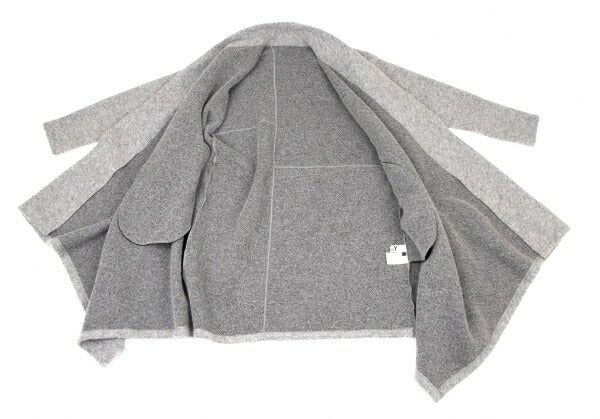Ground Y Wool Poly Front Drape Knit Cardigan Gray Size 3