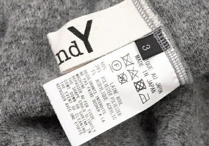 Ground Y Wool Poly Front Drape Knit Cardigan Gray Size 3