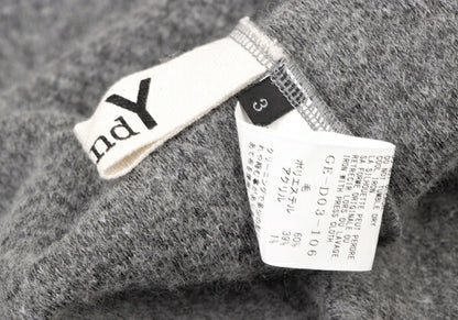 Ground Y Wool Poly Front Drape Knit Cardigan Gray Size 3