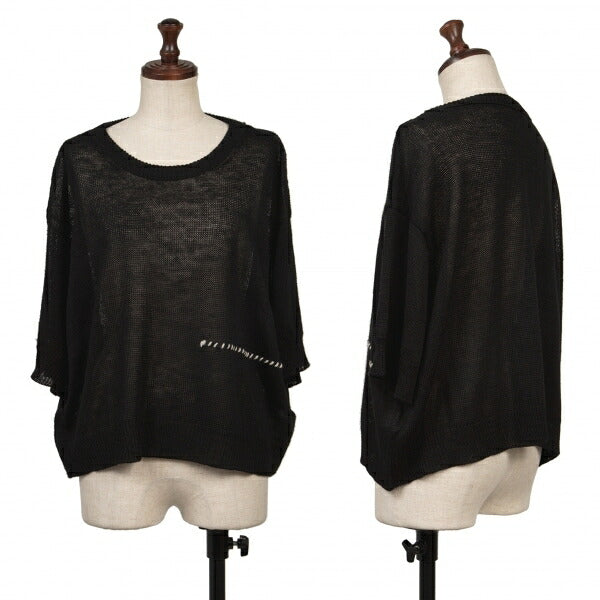 Y's 20SS Mesh Knit T-Shirt Black Size 2