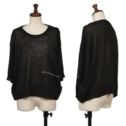 Y's 20SS Mesh Knit T-Shirt Black Size 2