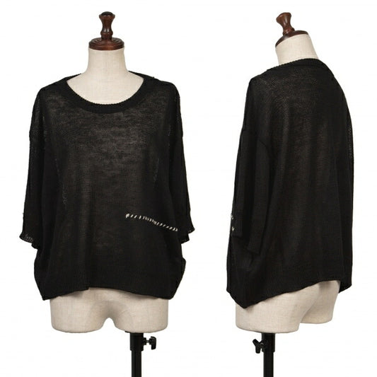 Y's 20SS Mesh Knit T-Shirt Black Size 2