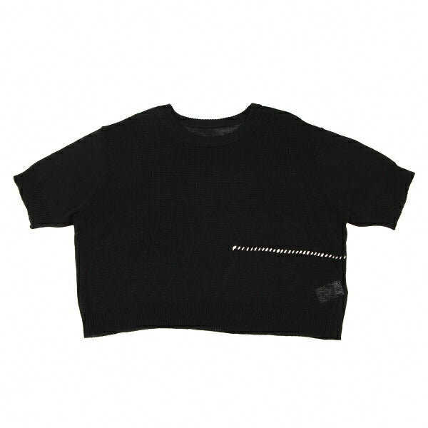 Y's 20SS Mesh Knit T-Shirt Black Size 2