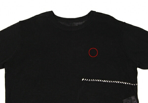 Y's 20SS Mesh Knit T-Shirt Black Size 2