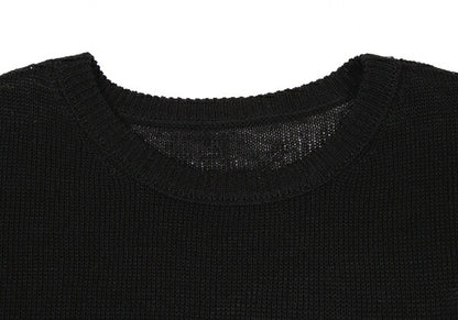 Y's 20SS Mesh Knit T-Shirt Black Size 2