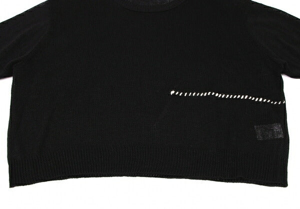 Y's 20SS Mesh Knit T-Shirt Black Size 2