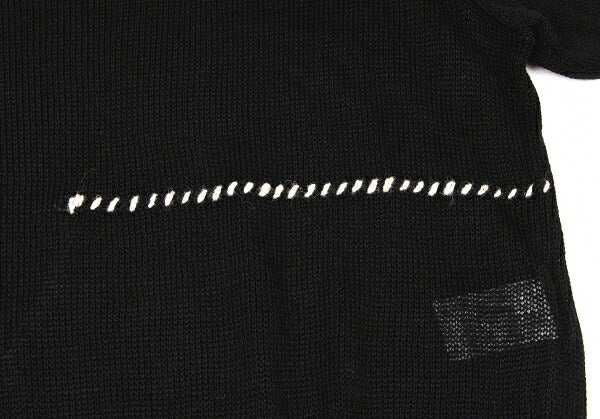 Y's 20SS Mesh Knit T-Shirt Black Size 2