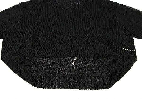 Y's 20SS Mesh Knit T-Shirt Black Size 2
