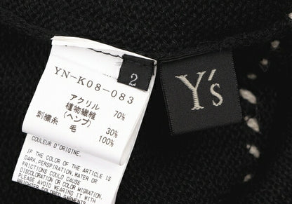 Y's 20SS Mesh Knit T-Shirt Black Size 2