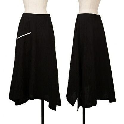 Y's 16SS Cotton Wrinkled Side Pocket Skirt Black Size 1