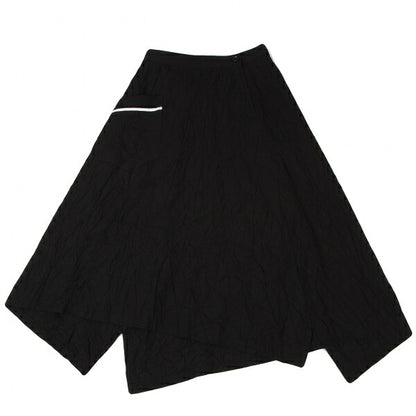 Y's 16SS Cotton Wrinkled Side Pocket Skirt Black Size 1
