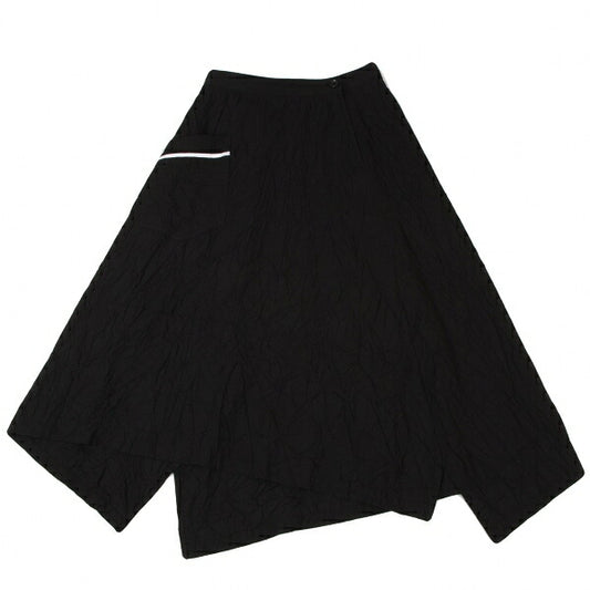 Y's 16SS Cotton Wrinkled Side Pocket Skirt Black Size 1