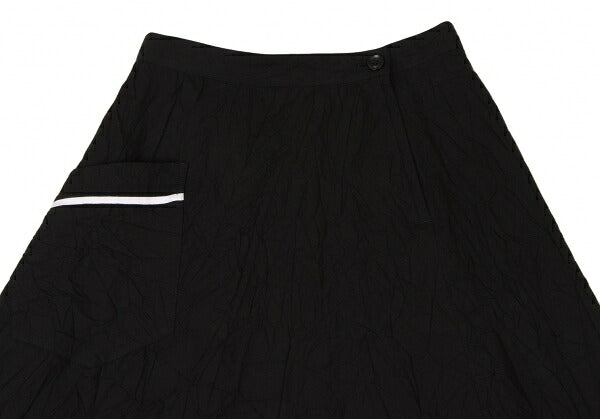 Y's 16SS Cotton Wrinkled Side Pocket Skirt Black Size 1