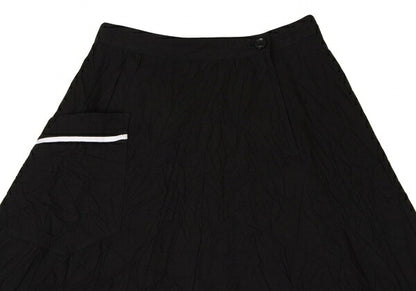 Y's 16SS Cotton Wrinkled Side Pocket Skirt Black Size 1