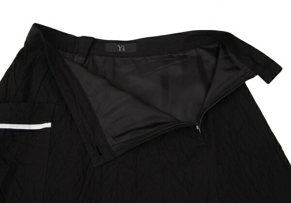 Y's 16SS Cotton Wrinkled Side Pocket Skirt Black Size 1