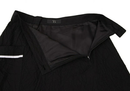 Y's 16SS Cotton Wrinkled Side Pocket Skirt Black Size 1