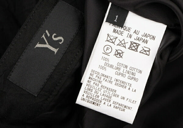 Y's 16SS Cotton Wrinkled Side Pocket Skirt Black Size 1