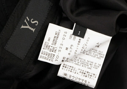 Y's 16SS Cotton Wrinkled Side Pocket Skirt Black Size 1