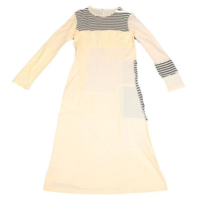 ISSEY MIYAKE I.S. Border Cotton Blend Maxi Dress Size M
