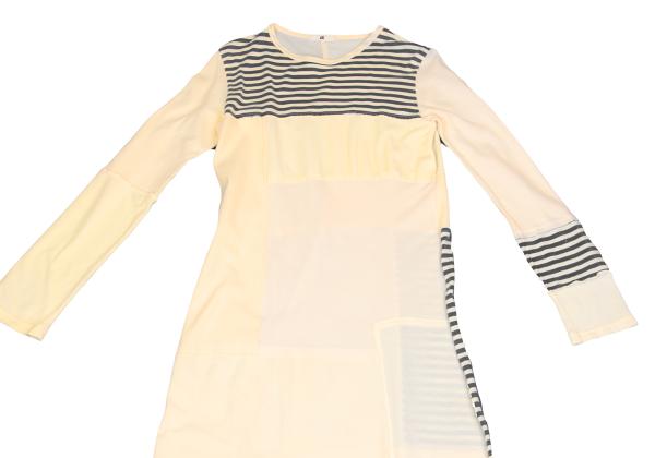 ISSEY MIYAKE I.S. Border Cotton Blend Maxi Dress Size M