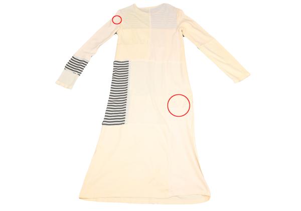 ISSEY MIYAKE I.S. Border Cotton Blend Maxi Dress Size M