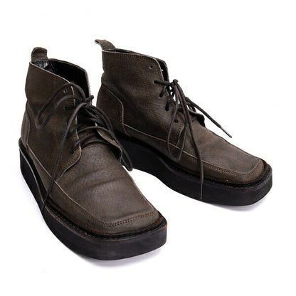 Y's Leather Platform Chukka Boots Green Size 23CM