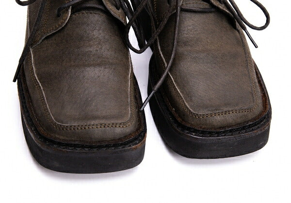 Y's Leather Platform Chukka Boots Green Size 23CM