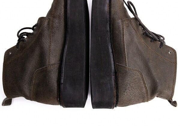Y's Leather Platform Chukka Boots Green Size 23CM