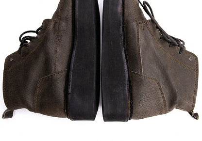 Y's Leather Platform Chukka Boots Green Size 23CM