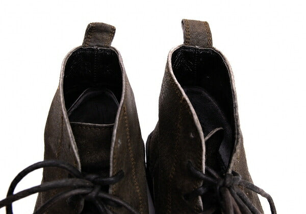 Y's Leather Platform Chukka Boots Green Size 23CM