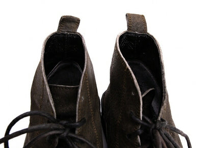 Y's Leather Platform Chukka Boots Green Size 23CM